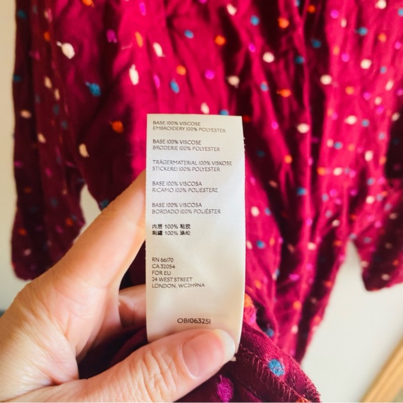 Maeve Dottie Polka Dot Burgundy Blouse - Picture 9 of 9